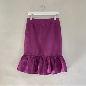 ❌ SOLD || Prize Brocade Trumpet Skirt with Ruffle